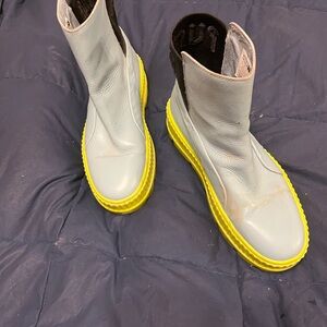 Boots with Bright Yellow Soles